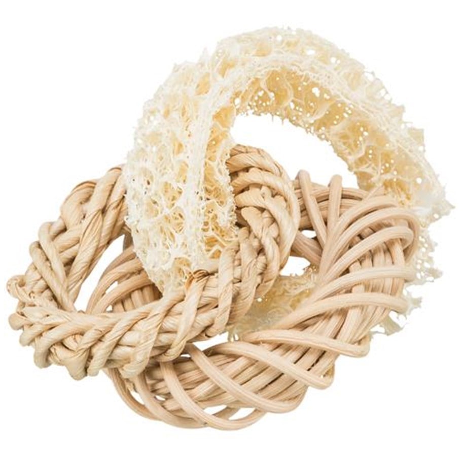 Kanin & gnaver - Trixie Loofah ring with rattan and corn leaf ring ø 13 cm - TX61828