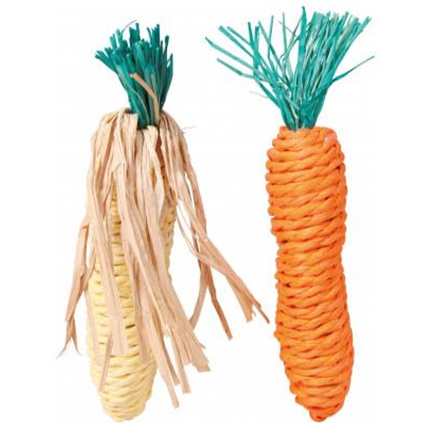 Kanin & gnaver - Trixie Set of Straw Toys 15cm - TX6192