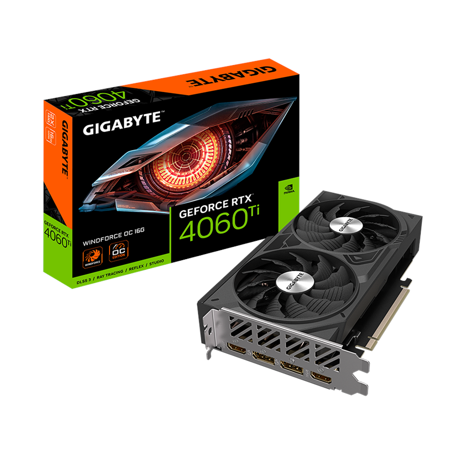 Grafikkort - GIGABYTE GeForce RTX 4060 Ti WindForce 2 OC - 16GB GDDR6 RAM - Grafikkort - GV-N406TWF2OC-16GD