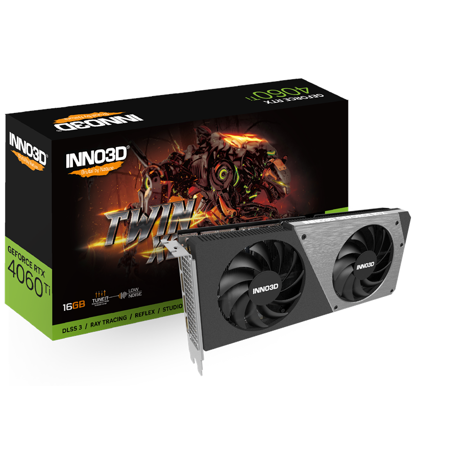 Grafikkort - Inno3D GeForce RTX 4060 Ti Twin X2 - 16GB GDDR6 RAM - Grafikkort - N406T2-16D6-178055N