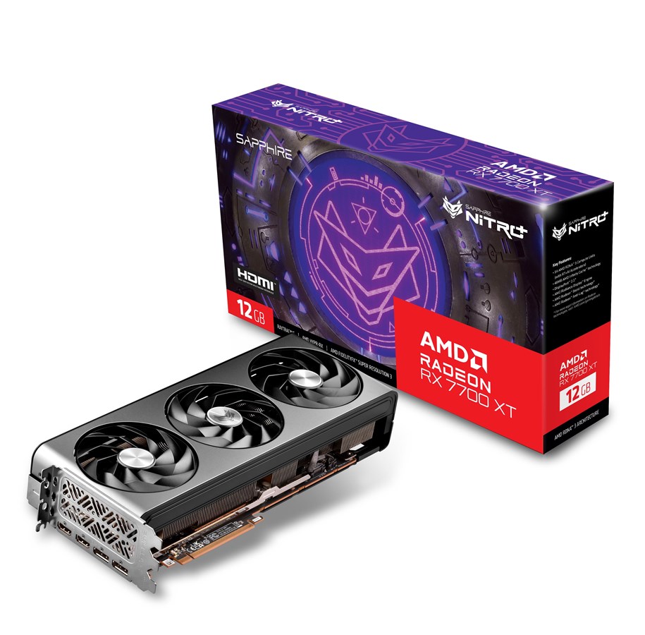 Grafikkort - Sapphire Radeon RX 7700 XT NITRO+ - 12GB GDDR6 RAM - Grafikkort - 11335-02-20G
