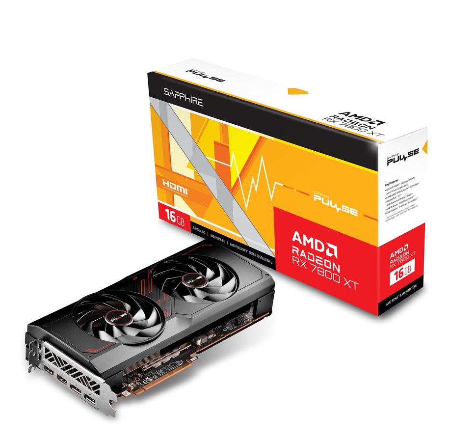 Grafikkort - Sapphire Radeon RX 7800 XT Pulse - 16GB GDDR6 RAM - Grafikkort - 11330-02-20G