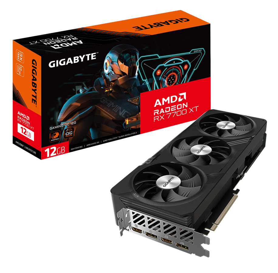 Grafikkort - GIGABYTE Radeon RX 7700 XT GAMING OC - 12GB GDDR6 RAM - Grafikkort - GV-R77XTGAMING OC-12GD