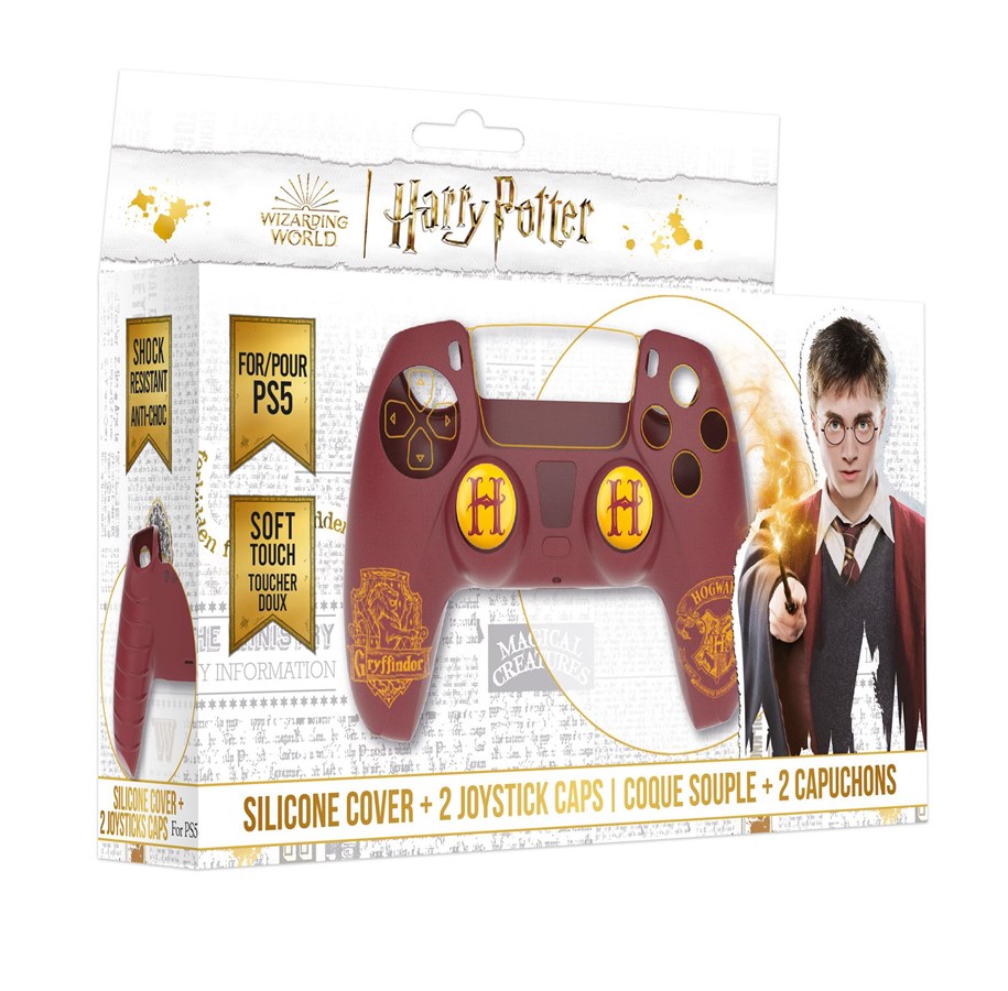 Spil tilbehør - Trade Invaders Harry Potter-Silicone Case + Grips for PS5 Controller - Gryffindor - Red - Miscellaneous - Sony PlayStation 5 - 3760178624862