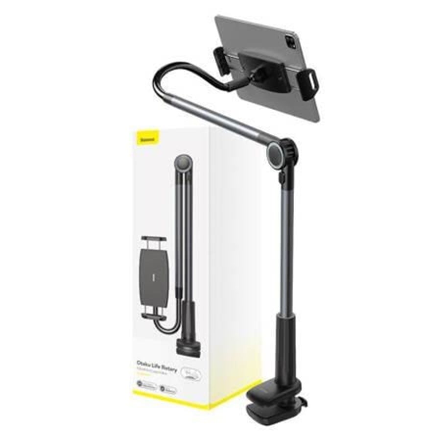 Tablet - Andet Tilbehør - Baseus Phone / tablet rotary clip holder  Otaku Life Rotary Pro (gray) - LUZQ000013