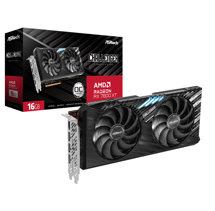 Grafikkort - ASRock Radeon RX 7800 XT Challenger OC - 16GB GDDR6 RAM - Grafikkort - 90-GA4SZZ-00UANF
