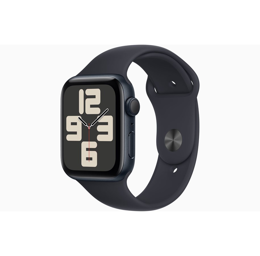 Smartwatch, Sportsur & Aktivitetstracker - Apple Watch SE GPS 44mm - Midnight Aluminium Case with Midnight Sport Band - M/L - MRE93DH/A