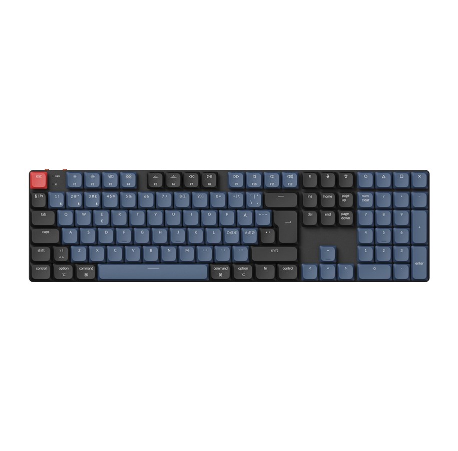 Tastatur - Keychron K5 Pro QMK/VIA Wireless Low Profile Gateron Brown Hot Swap - ND - Gaming Tastatur - Nordisk - Sort - K5P-H3