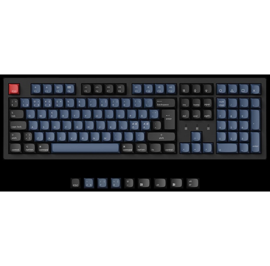 Tastatur - Keychron K10 Pro QMK/VIA Wireless RGB Hot Swap K Pro Red - Gaming Tastatur - Nordisk - Blå - K10P-H1