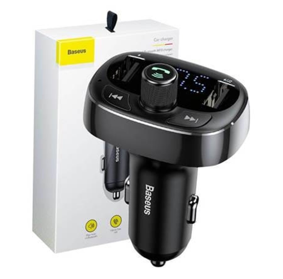 Mobil - Adaptere & Opladere - Baseus Transmitter FM  T-typed S-09 Bluetooth (black) - CCMT000301