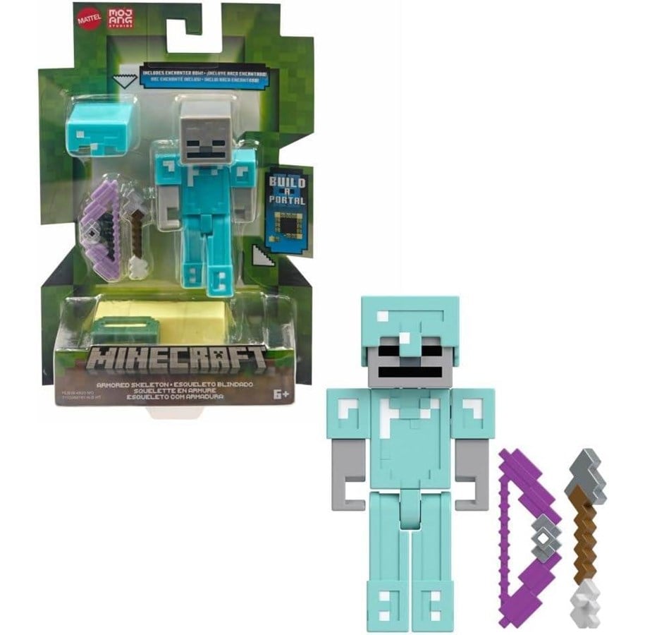 Mattel Minecraft - Biome Builds - Figura Scheletro 8 Cm (GTT51) - Action Figure Ufficiale