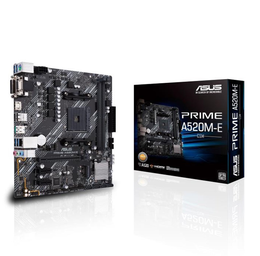 Bundkort - ASUS PRIME A520M-E/CSM Bundkort - AMD A520 - AMD AM4 - DDR4 RAM - Micro-ATX - 90MB1510-M0EAYC