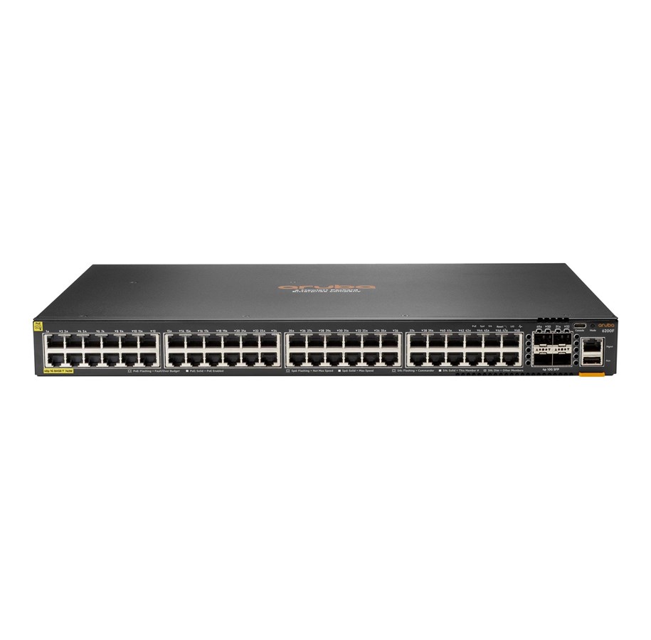 Switch - Hewlett Packard Enterprise HPE Aruba Networking CX 6200F 48G Class4 PoE 4SFP+ 740W Switch - JL728B#ABB