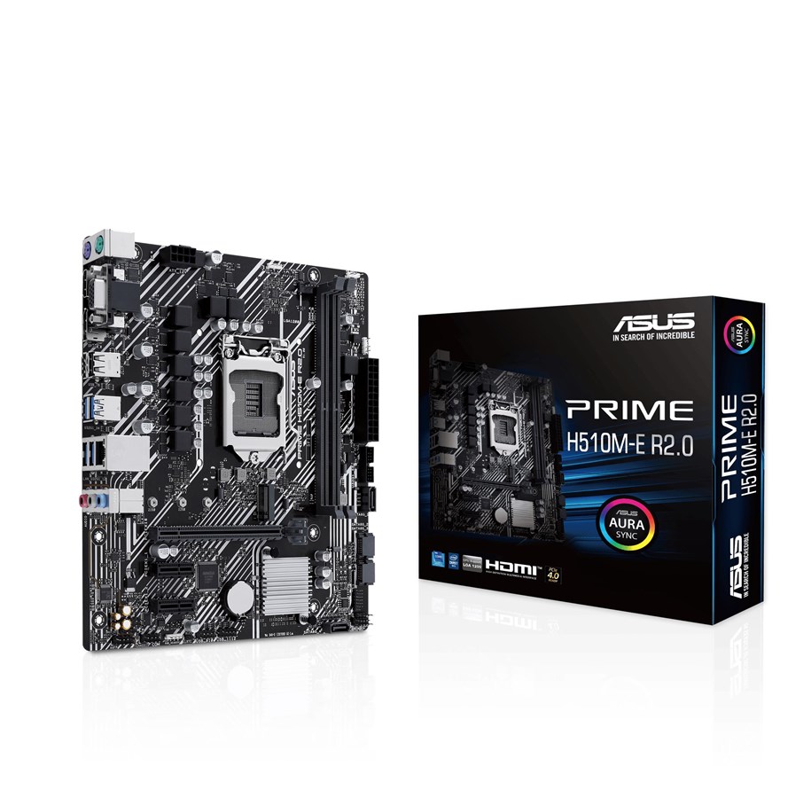 Bundkort - ASUS PRIME H510M-E R2.0 Bundkort - Intel H470 - Intel LGA1200 - DDR4 RAM - Micro-ATX - 90MB1FQ0-M0EAY0
