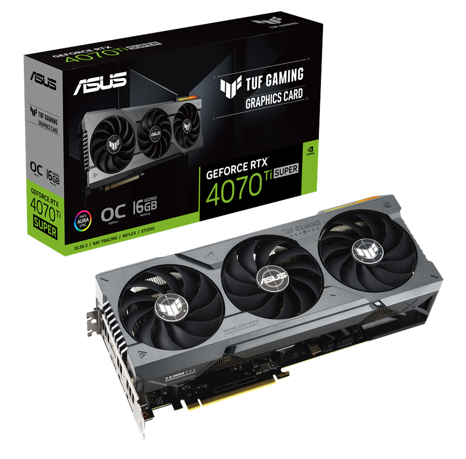 Grafikkort - ASUS GeForce RTX 4070 Ti SUPER TUF OC - 16GB GDDR6X RAM - Grafikkort - 90YV0KF0-M0NA00