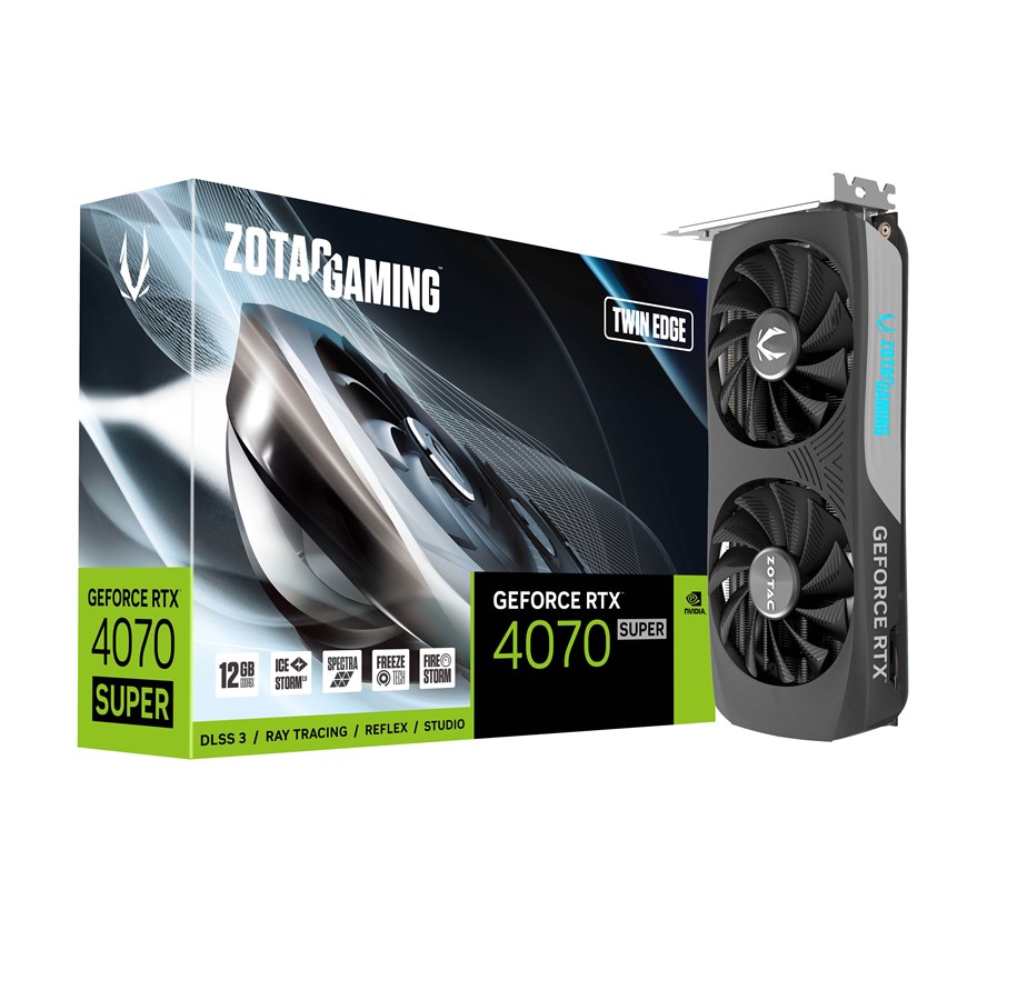 Grafikkort - ZOTAC GeForce RTX 4070 SUPER Twin Edge - 12GB GDDR6X RAM - Grafikkort - ZT-D40720E-10M