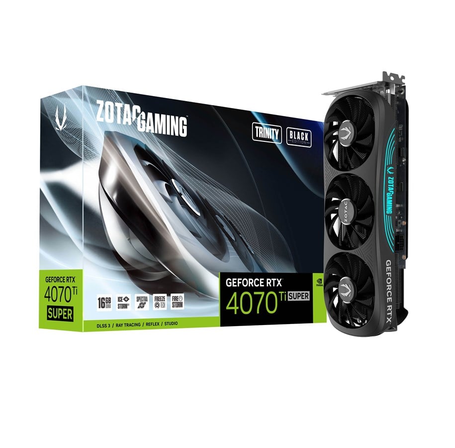 Grafikkort - ZOTAC GeForce RTX 4070 Ti SUPER Black - 16GB GDDR6X RAM - Grafikkort - ZT-D40730D-10P