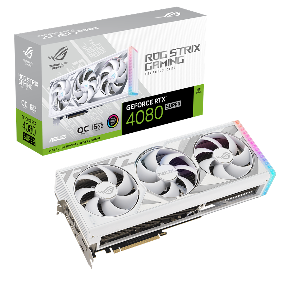Grafikkort - ASUS GeForce RTX 4080 SUPER ROG STRIX OC White - 16GB GDDR6X RAM - Grafikkort - 90YV0KB2-M0NA00