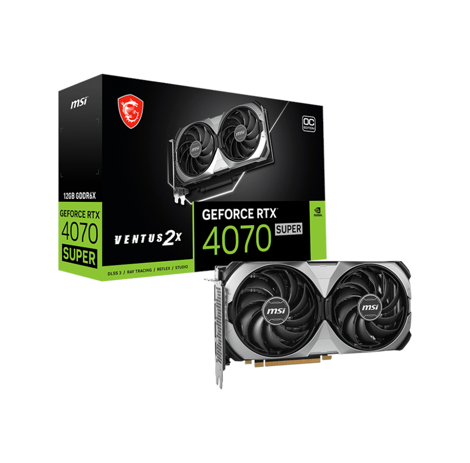 Grafikkort - MSI GeForce RTX 4070 SUPER VENTUS 2X OC - 12GB GDDR6X RAM - Grafikkort - RTX 4070 SUPER 12G VENTUS 2X OC