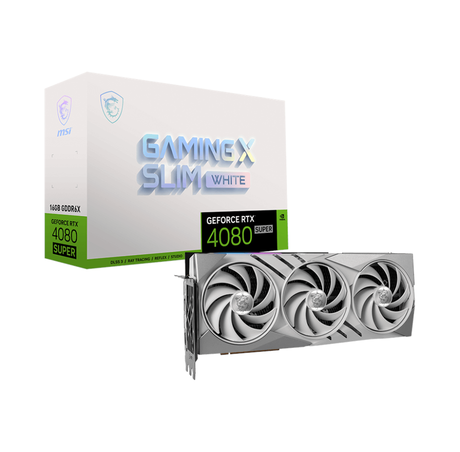 Grafikkort - MSI GeForce RTX 4080 SUPER GAMING X SLIM WHITE - 16GB GDDR6X RAM - Grafikkort - RTX 4080 SUPER 16G GAMING X SLIM WHITE