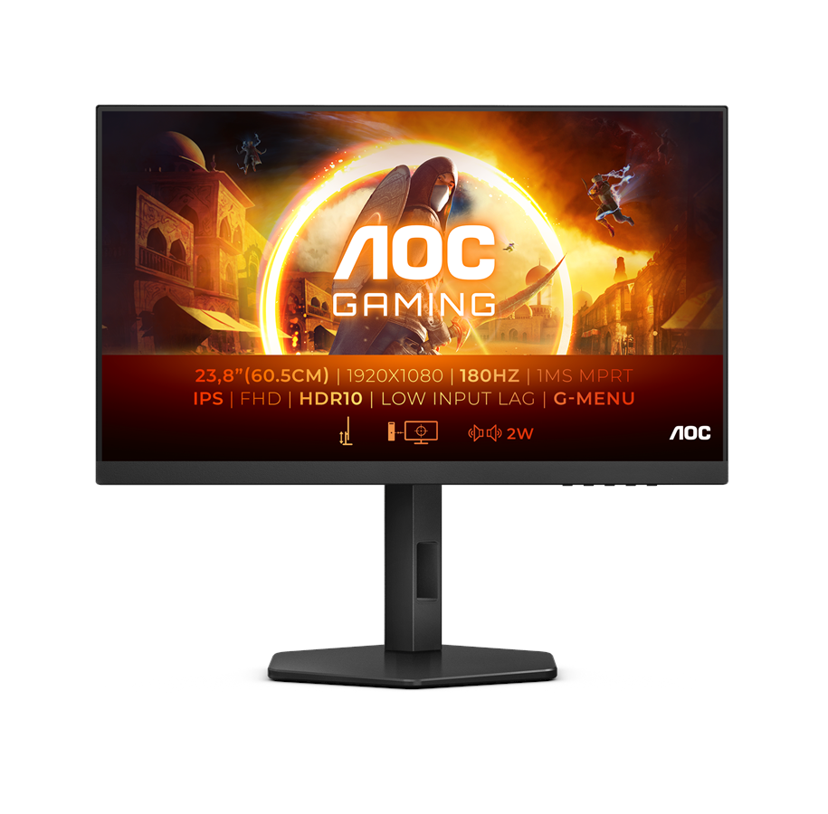 Skærm - 24" AOC 24G4X - 1920x1080 (FHD) - 180Hz - IPS - 24G4X