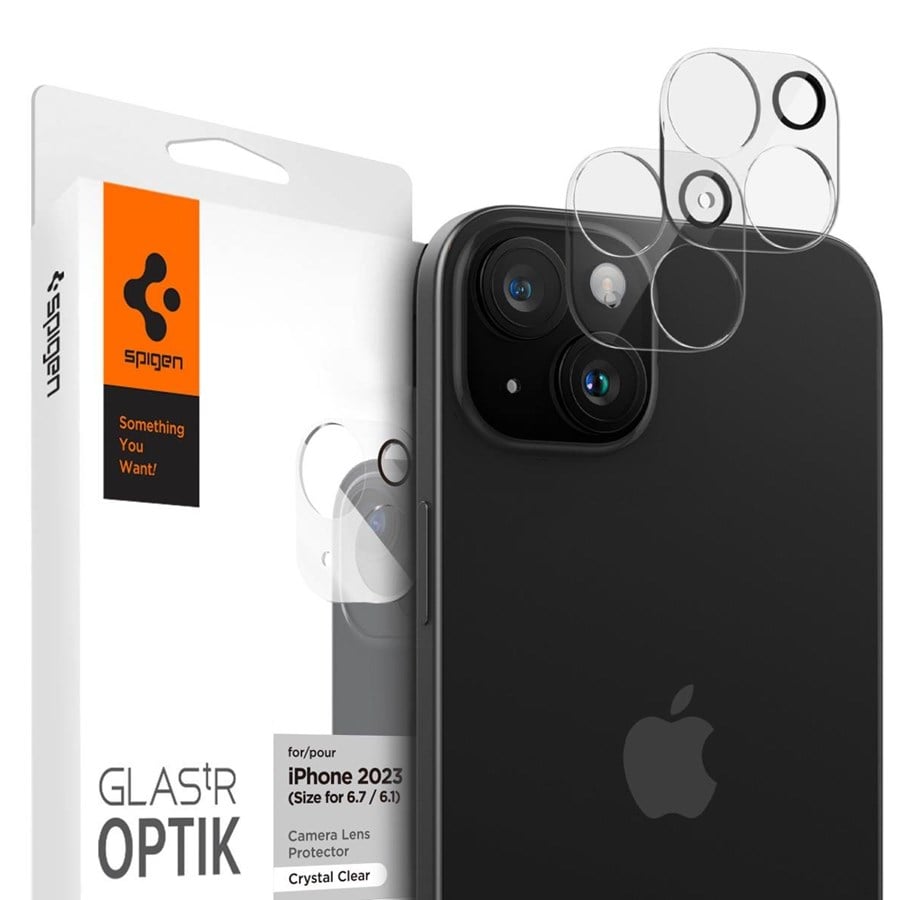 Mobil - Andet Tilbehør - Spigen Glass tR Optik 2 Pack - crystal clear - iPhone 15/15 Plus/14/14 Plus - AGL06916