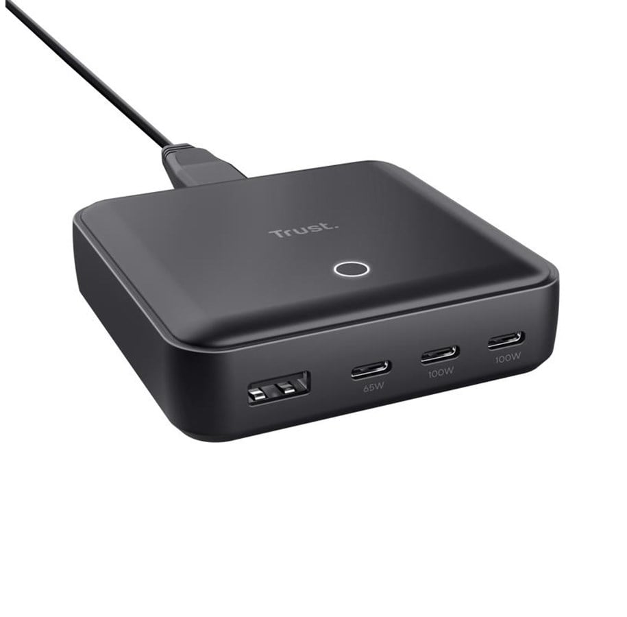 Mobil - Adaptere & Opladere - Trust Maxo 100W 4-port USB Desktop Charger - Black - 25242