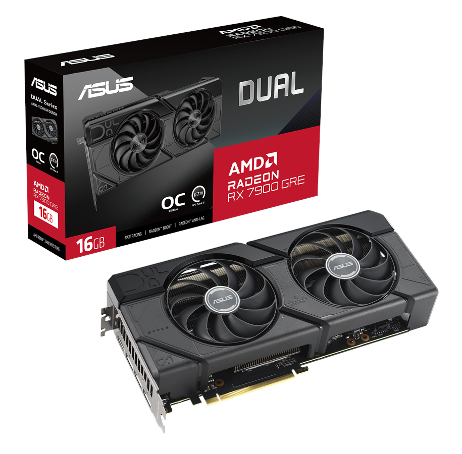 Grafikkort - ASUS Radeon RX 7900 GRE DUAL OC - 16GB GDDR6 RAM - Grafikkort *DEMO* - 90YV0J90-M0NA00