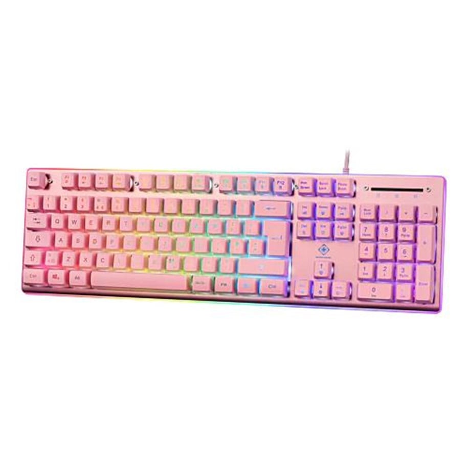 Tastatur - Deltaco GAMING Full Size - Gaming Tastatur - Engelsk - UK - Pink - GAM-021-RGB-P-UK