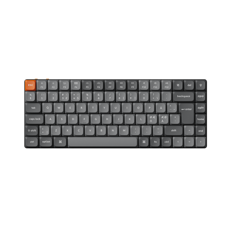 Tastatur - Keychron K3 Max QMK/VIA Wireless RGB Hot Swap Low Profile Red - Gaming Tastatur - Uden Numpad - Nordisk - Sort - K3M-H1-BO