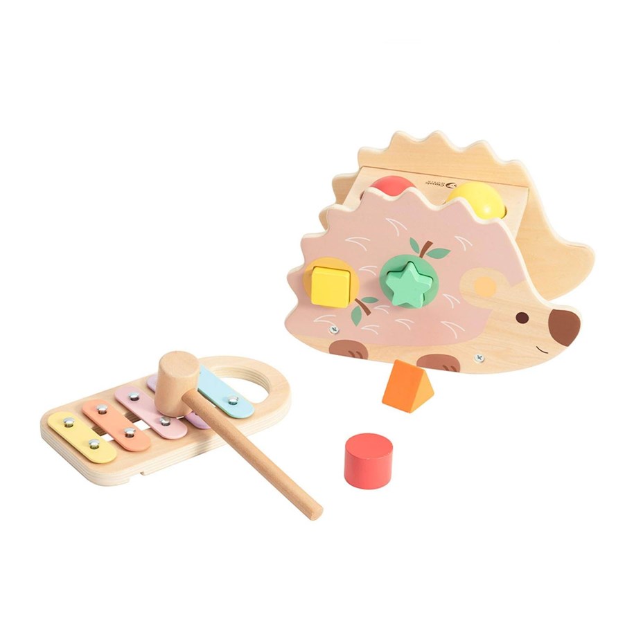 Babylegetøj - Classic World Wooden Hammer Bench Hedgehog 9 pcs. - 20137