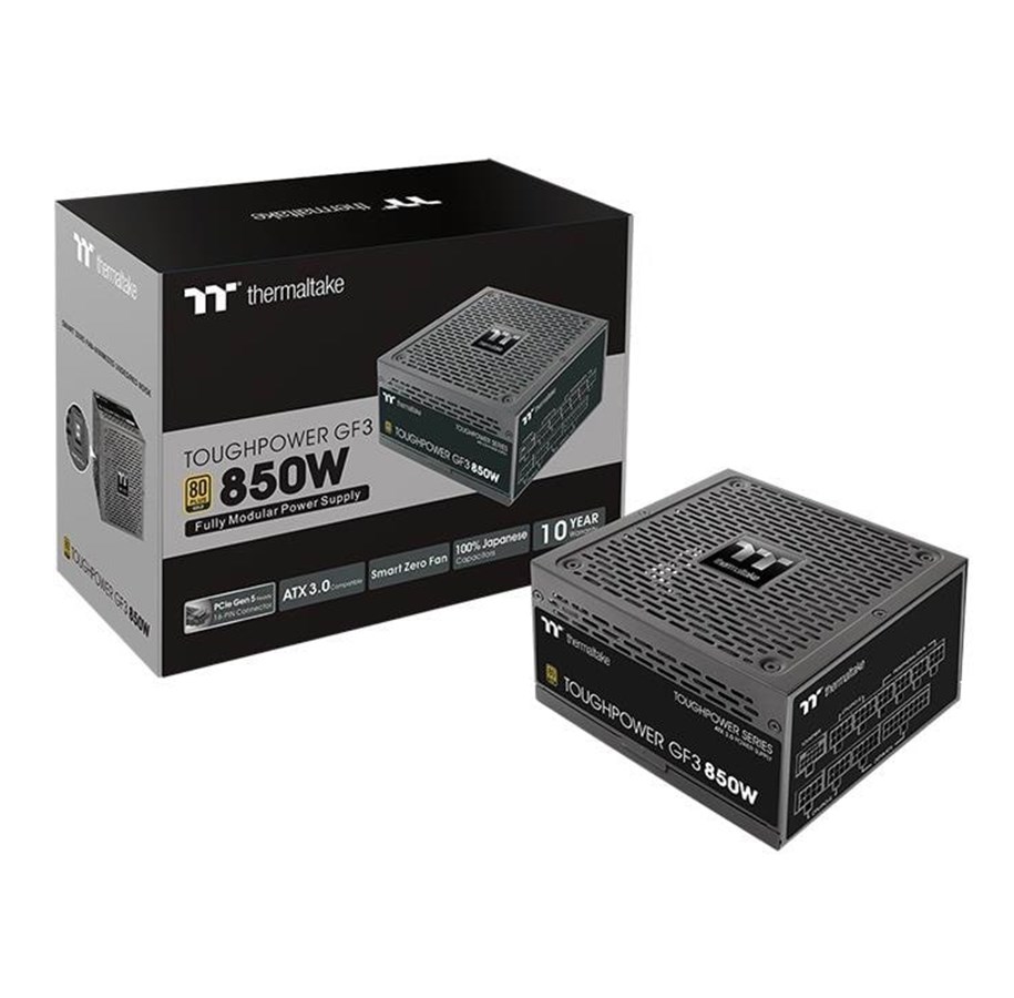 Strømforsyning - Thermaltake Toughpower GF3 - TT Premium Edition Strømforsyning - 850 Watt - 135 mm - ATX 3.0 - 80 Plus Gold certified - PS-TPD-0850FNFAGE-4