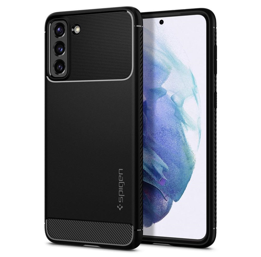 Mobil - Covers & Cases - Spigen Rugged Armor - black - Galaxy S21 - ACS02421