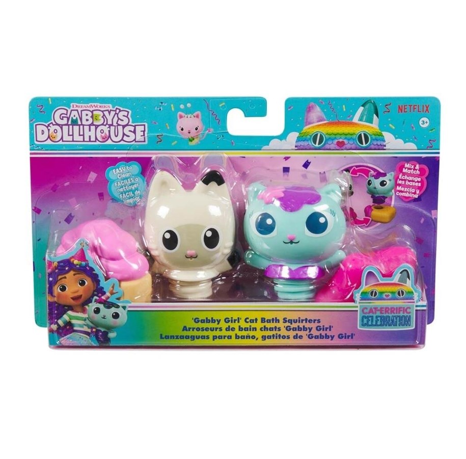 Dukke, bamse og udstyr - Gabby's Dollhouse Sjov med Vand i Badet m 2 Fig. - 6069714