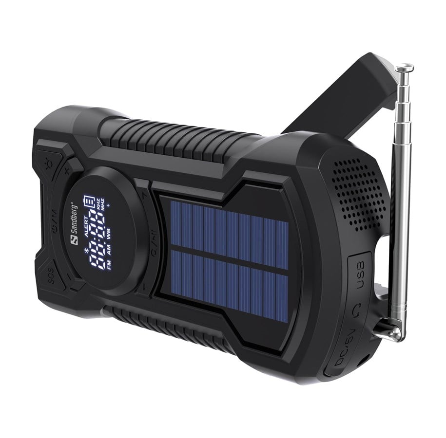 Radio Emergenza Sandberg Survivor All-in-1 5000 - Powerbank, Bluetooth, Solare E Manovella