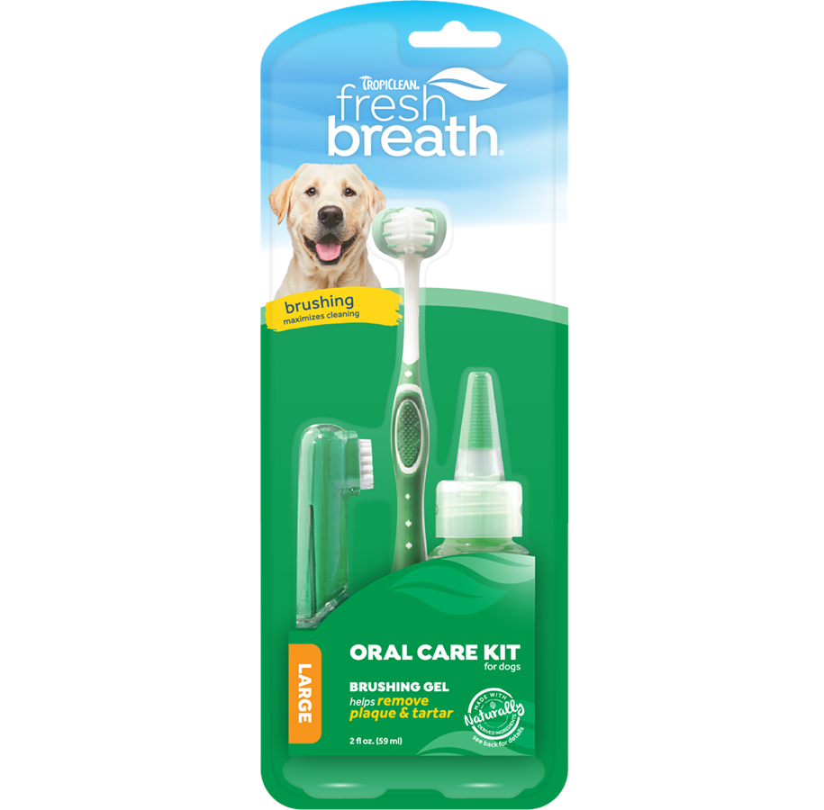 Hunde - Tropiclean Fresh Breath Oral Care Kit for Large Dogs 59ml - 61815