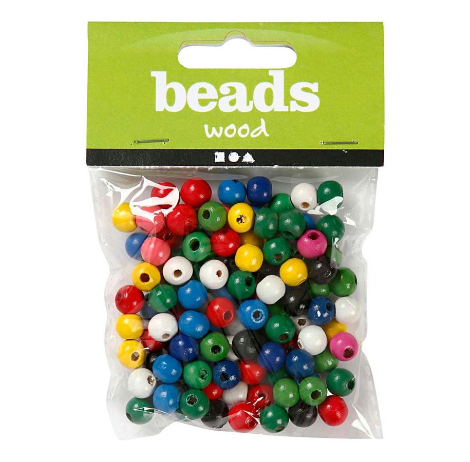 Kreativt Legetøj - Creativ Company Wooden Beads Various Colors 150pcs. - 570499