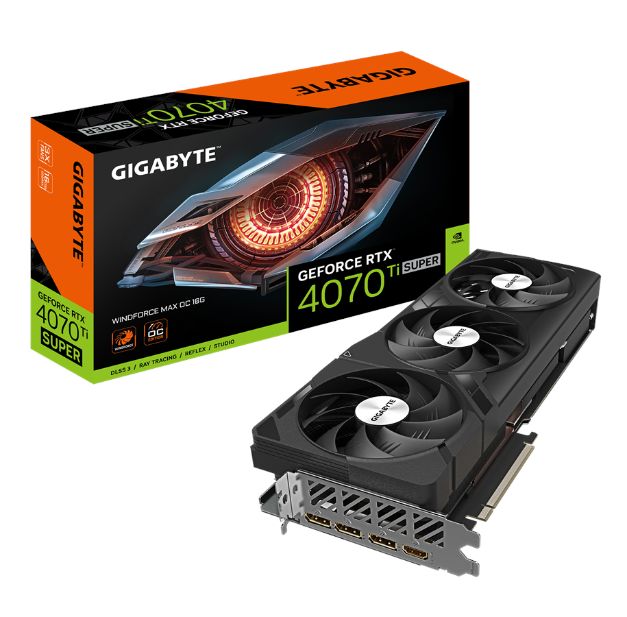 Grafikkort - GIGABYTE GeForce RTX 4070 Ti SUPER WindForce 3 MAX OC - 16GB GDDR6X RAM - Grafikkort - GV-N407TSWF3MAX OC-16GD