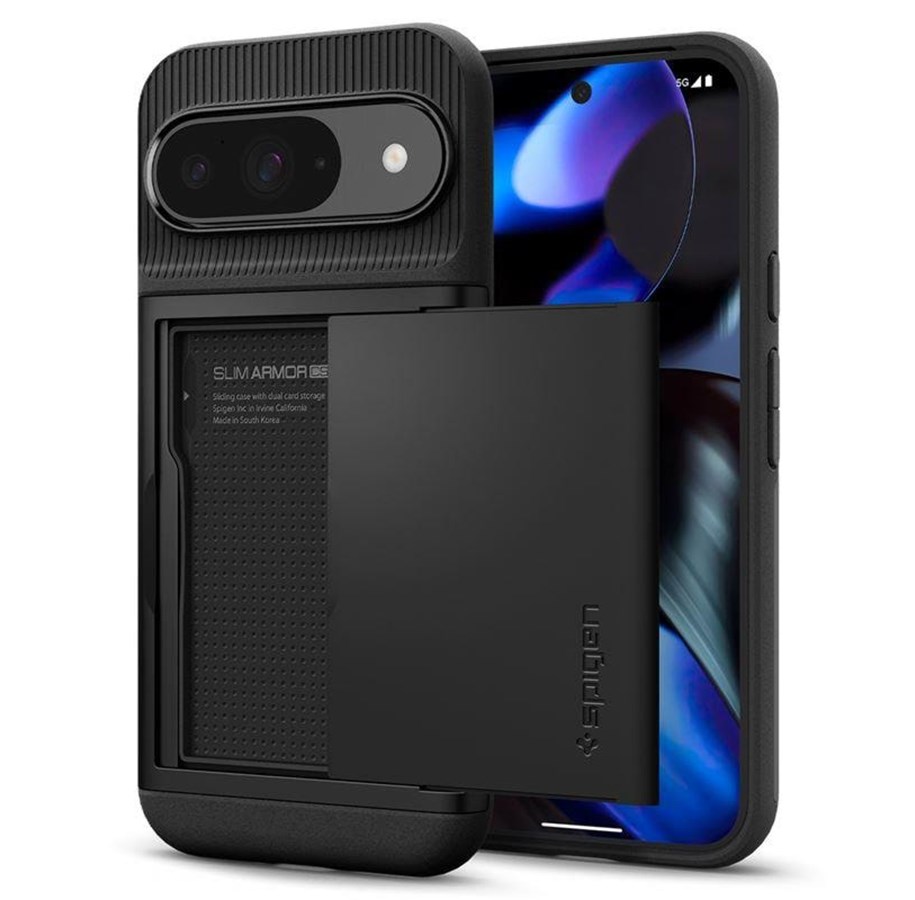 Mobil - Covers & Cases - Spigen Slim Armor CS - black - Google Pixel 9 Pro/Pixel 9 - ACS07695