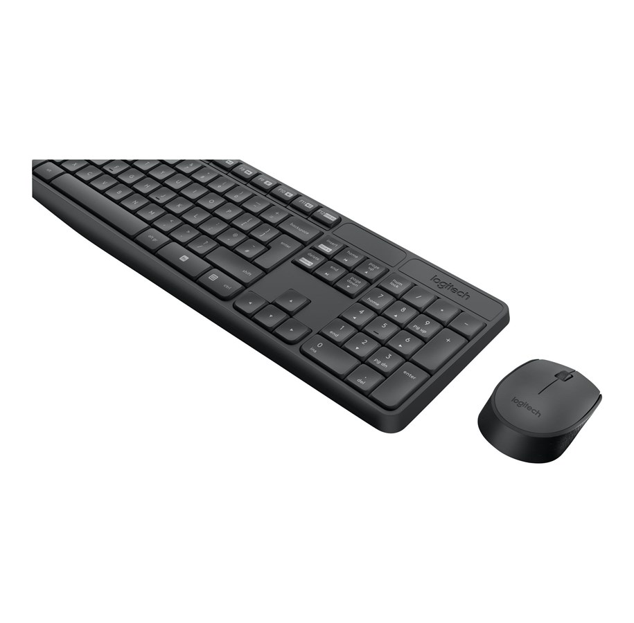 Tastatur - Logitech MK235 - keyboard and mouse set - English - Europe Input Device - Tastatur & Mus sæt - Engelsk - Grå - 920-007915
