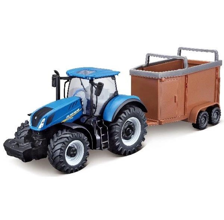 Bburago New Holland T7.315 Traktor Mit Baumspuler – Detailgetreues Sammler-Modell, Ca. 10 Cm