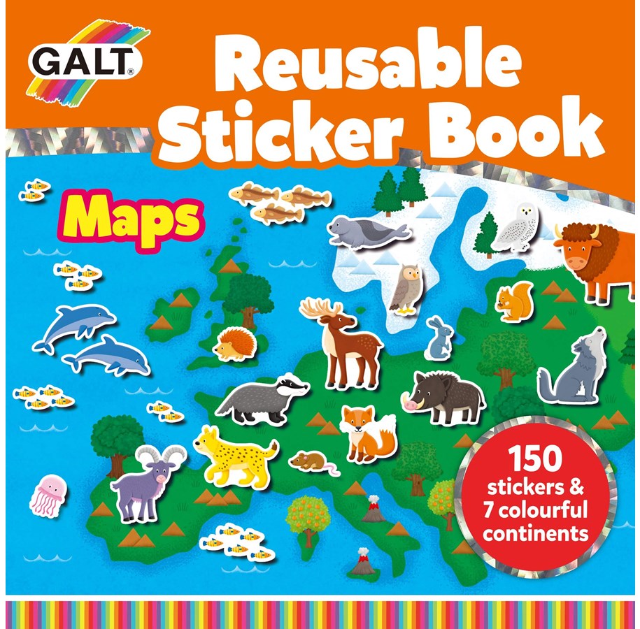 Kreativt Legetøj - Galt Reusable Sticker Book - Maps - 55-1005287