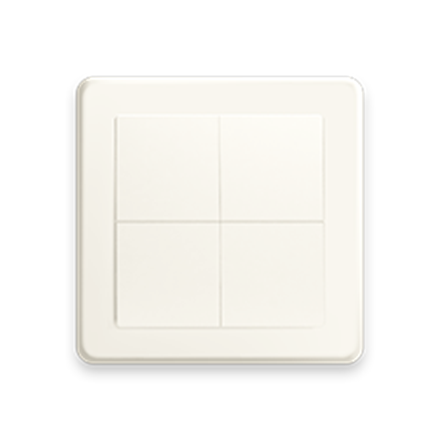 Interrupteur Bluetooth Shelly BLU Wall Switch 4 - Sans Fil, 4 Boutons Programmable, Compatible Smart Home