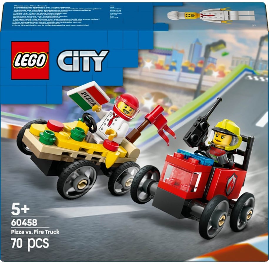 LEGO®  - LEGO City 60458 Racerbilpakke – pizzabil mod brandbil - 60458