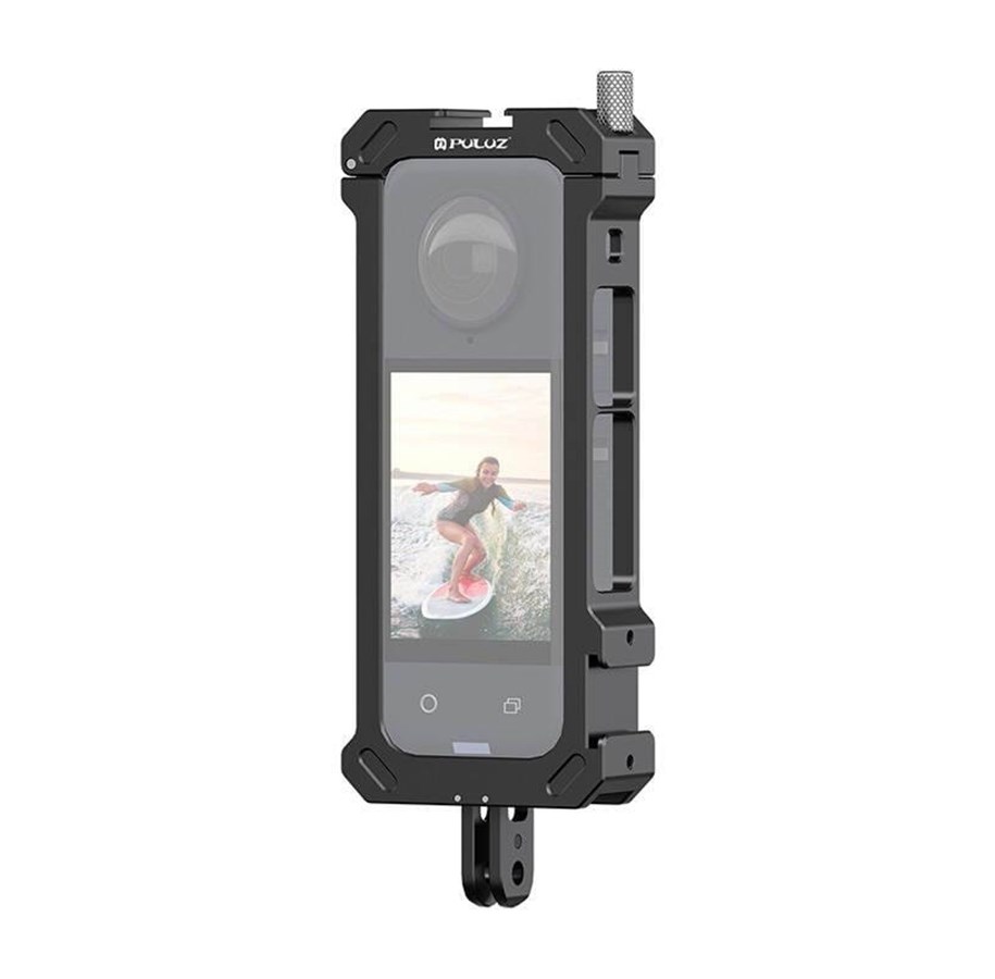 Actionkamera tilbehør - Puluz Metal protective cage with tripod adapter for Insta360 X4 - PU941B