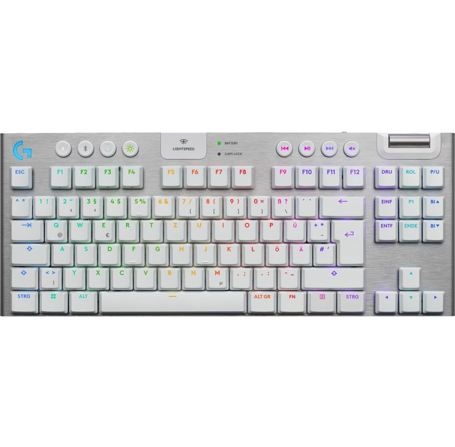 Tastatur - Logitech G915 X LIGHTSPEED TKL - Tactile - 80 % (TKL) - Gaming Tastatur - Tysk - Hvid - 920-012733