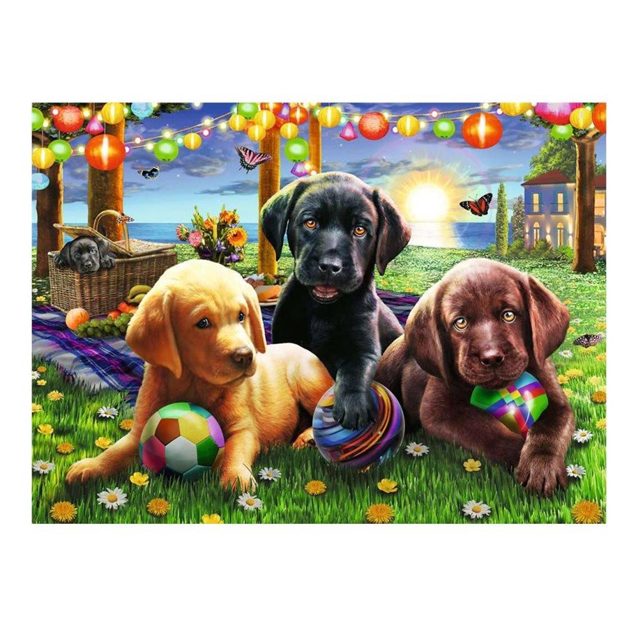 Puslespil - Ravensburger XXL - Puppy Picnic Floor - 12886