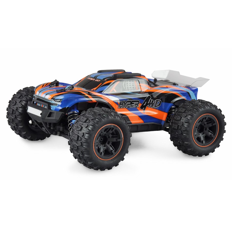 Fjernstyret - Amewi Hyper GO Truggy Brushed 4WD 1:16 RTR Blue/Orange - 22619