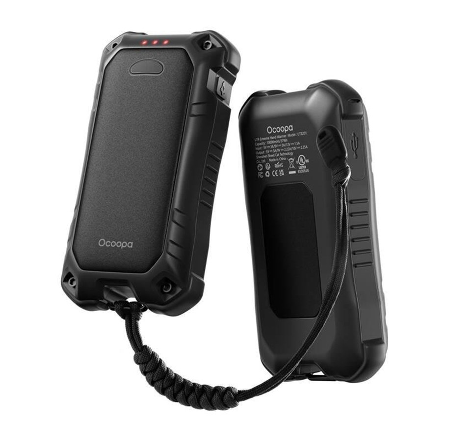 Powerbank - Ocoopa UT4 Extreme Hand Warmer with Powerbank function USB-C Powerbank - Sort - 10000 mAh - UT3201