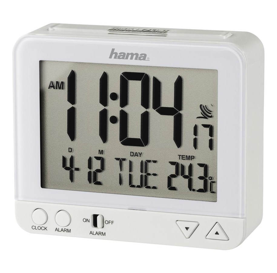Boligindretning - Hama 'RC 550' Radio Controlled Alarm Clock with Night Light Function White - 00136296
